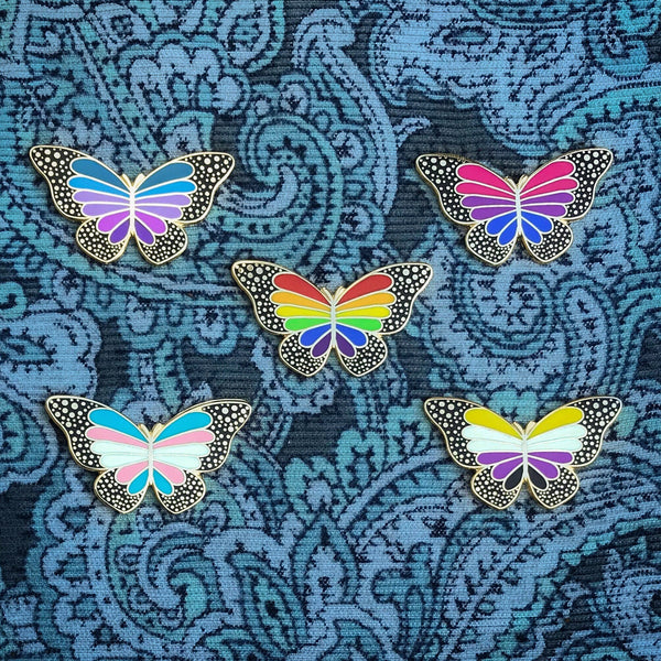 Bisexual Pride Butterfly Pin - 25% to Charity!