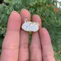 Sea Bunny Nudibranch Mini Pin - 25% to Charity! - Jorunna parva