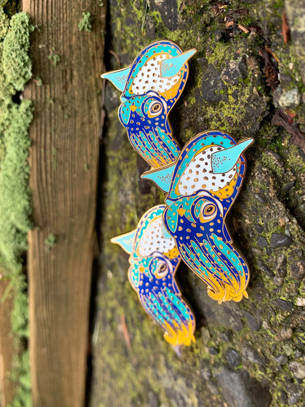 Hawaiian Bobtail Squid Pin - 25% to Charity!