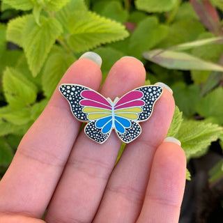 Pansexual Pride Butterfly Pin - 25% to Charity!