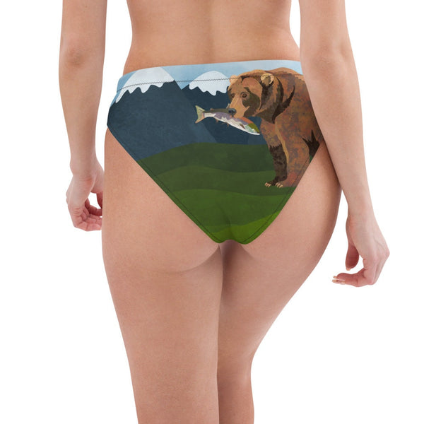 Grizzly Bear & Salmon Bikini (BOTTOM Only) - Recycled Polyester - FREE SHIPPING
