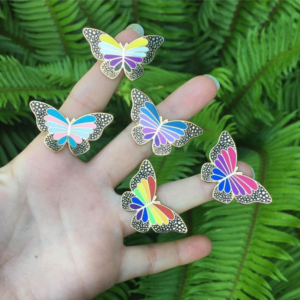 Genderfluid Pride Butterfly Pin - 25% to Charity!