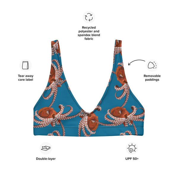 Octopus Bikini (TOP Only) - Recycled Polyester! - FREE SHIPPING