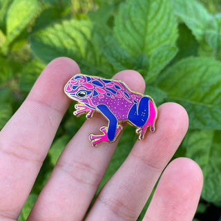 Bisexual Pride Frog Pin - 25% to Charity - Queer-Owned Business! - LGBTQ2SIA+ - LGBTQ - Subtle Bi Pride Flag Hard Enamel Pin
