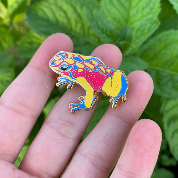 Pansexual Pride Frog Pin - 25% to Charity - Queer-Owned Business! - LGBTQ2SIA+ - LGBTQ - Subtle Pan Pride Flag Hard Enamel Pin