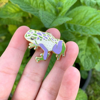 Genderqueer Pride Frog Pin - 25% to Charity - Queer-Owned Business! - LGBTQ2SIA+ - LGBTQ - Subtle Nonbinary Pride Flag Hard Enamel Pin