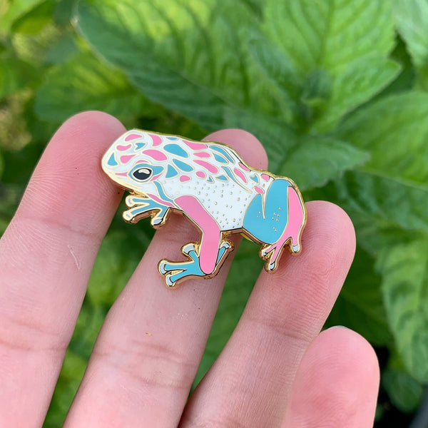 Trans Pride Frog Pin - 25% to Charity - Queer-Owned Business