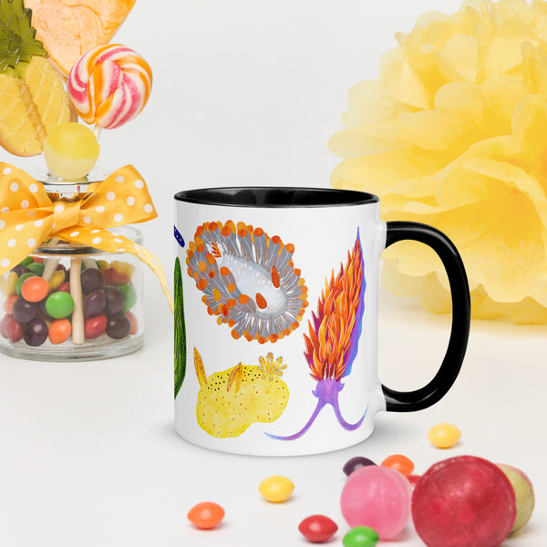 Ceramic Nudibranch Mug with Colour Inside! Multiple Colour Options
