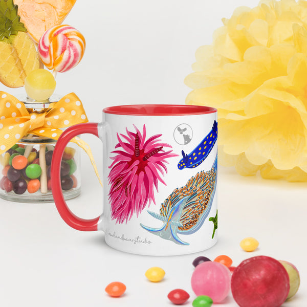 Ceramic Nudibranch Mug with Colour Inside! Multiple Colour Options