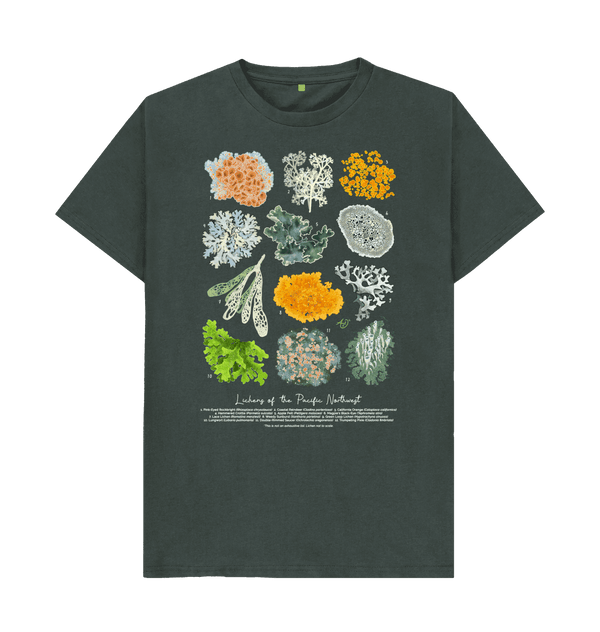 Lichens of the PNW T-Shirt (100% Cotton) - Multiple Colours - Masc & Femme Styles - Eco Friendly!!